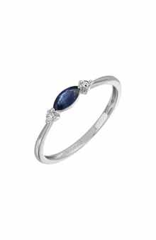 Bony Levy El Mar 18K White Gold Diamond & Sapphire Stackable Ring - 0.09ctw