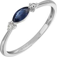 Bony Levy El Mar 18K White Gold Diamond & Sapphire Stackable Ring - 0.09ctw