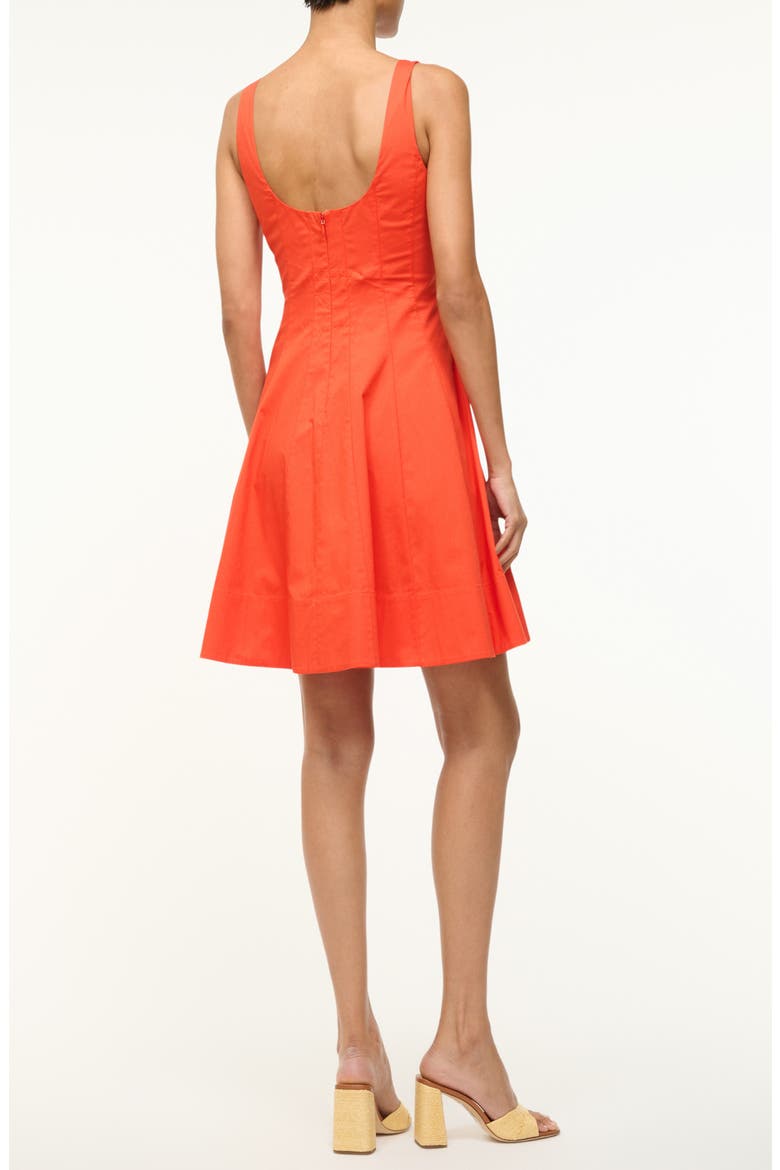 Wells Seamed Stretch Cotton Minidress, Alternate, color, CAYENNE