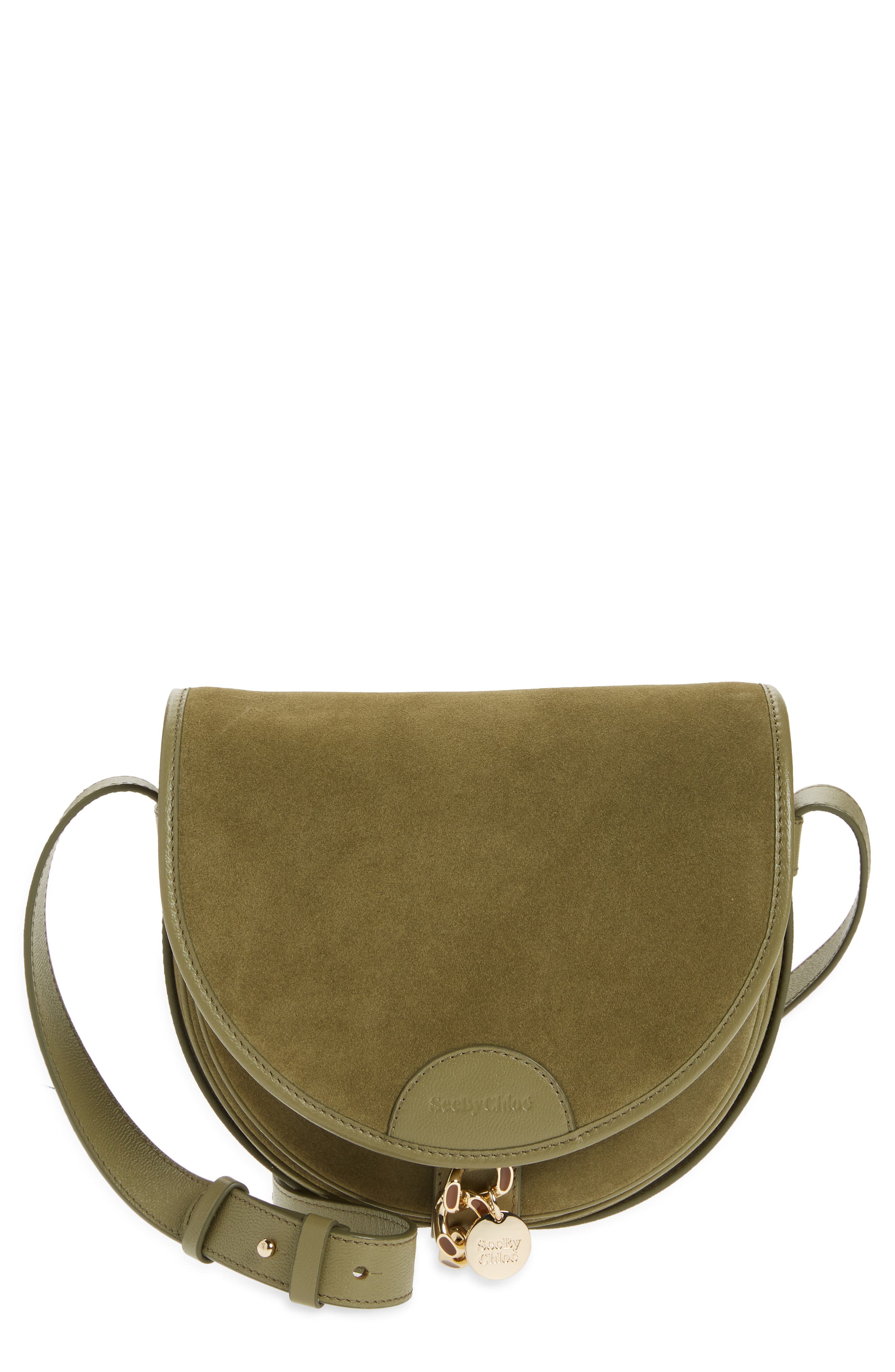 Mara Leather Saddle Bag, Main, color, ALOE GREEN