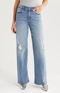HIDDEN JEANS Grinded Distressed High Waist Straight Leg Dad Jeans