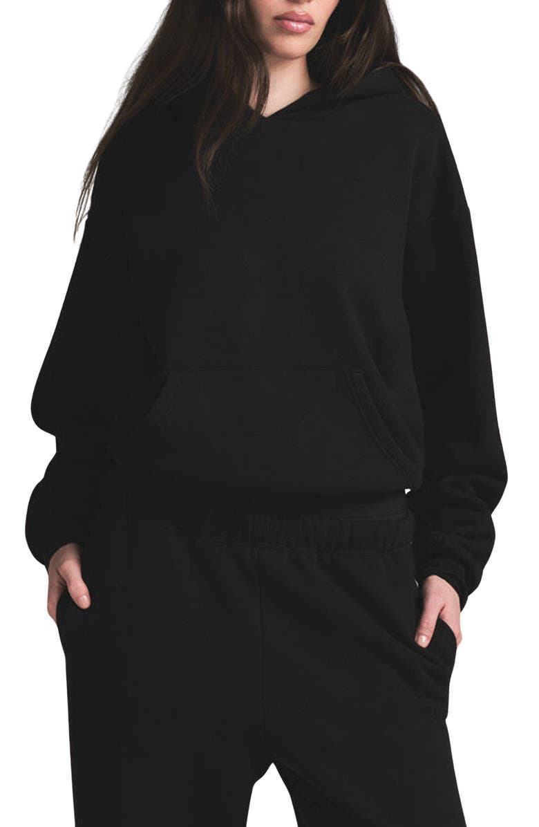 SKIMS Cotton Fleece Blend Classic Hoodie, Main, color, Onyx