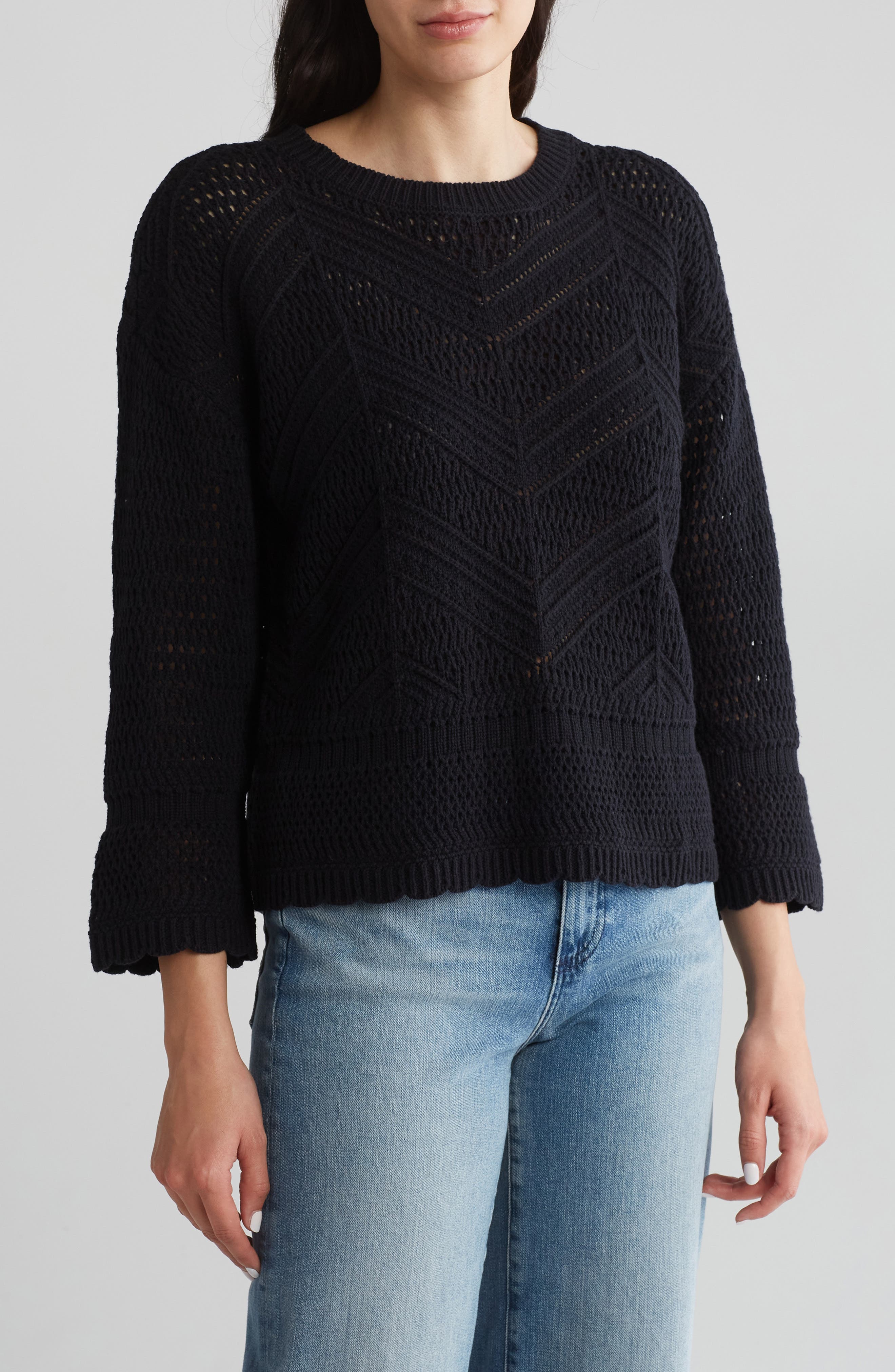 BY DESIGN Eliana Openwork Sweater
