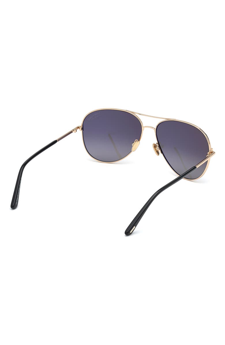 TOM FORD Clark 59mm Polarized Aviator Sunglasses, Alternate, color,
