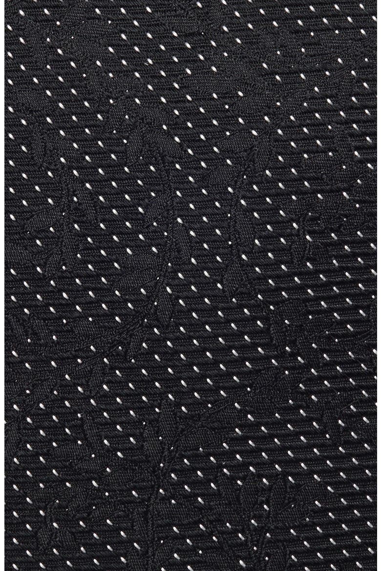 Hahn Botanical Jacquard Silk Tie, Alternate, color, BLACK