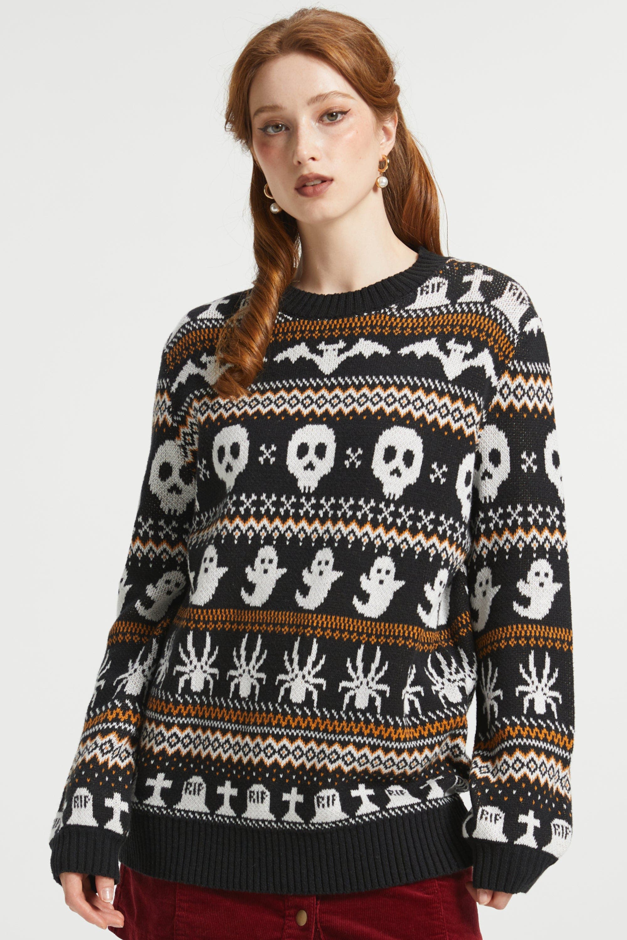 ModCloth Fairly Frightful Fair Isle Halloween Sweater (Women) | Nordstrom