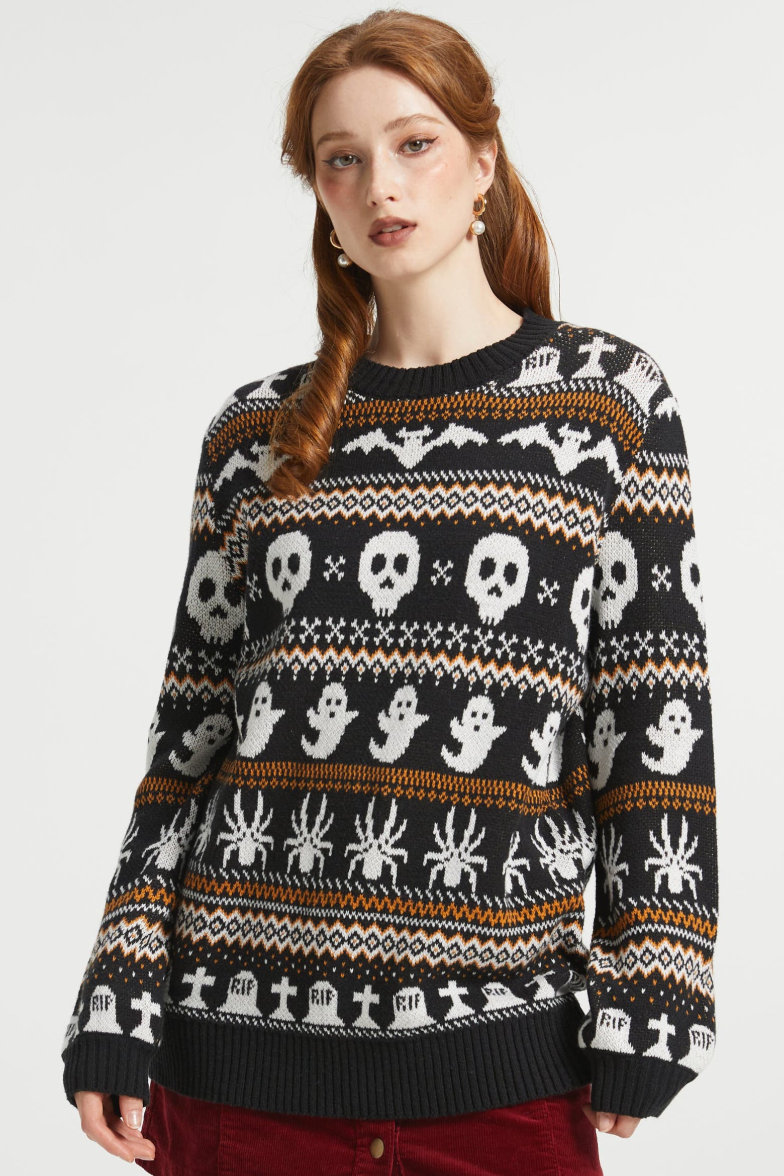 Modcloth Customer Service ModCloth Fairly Frightful Fair Isle Halloween Sweater (Women) | Nordstrom