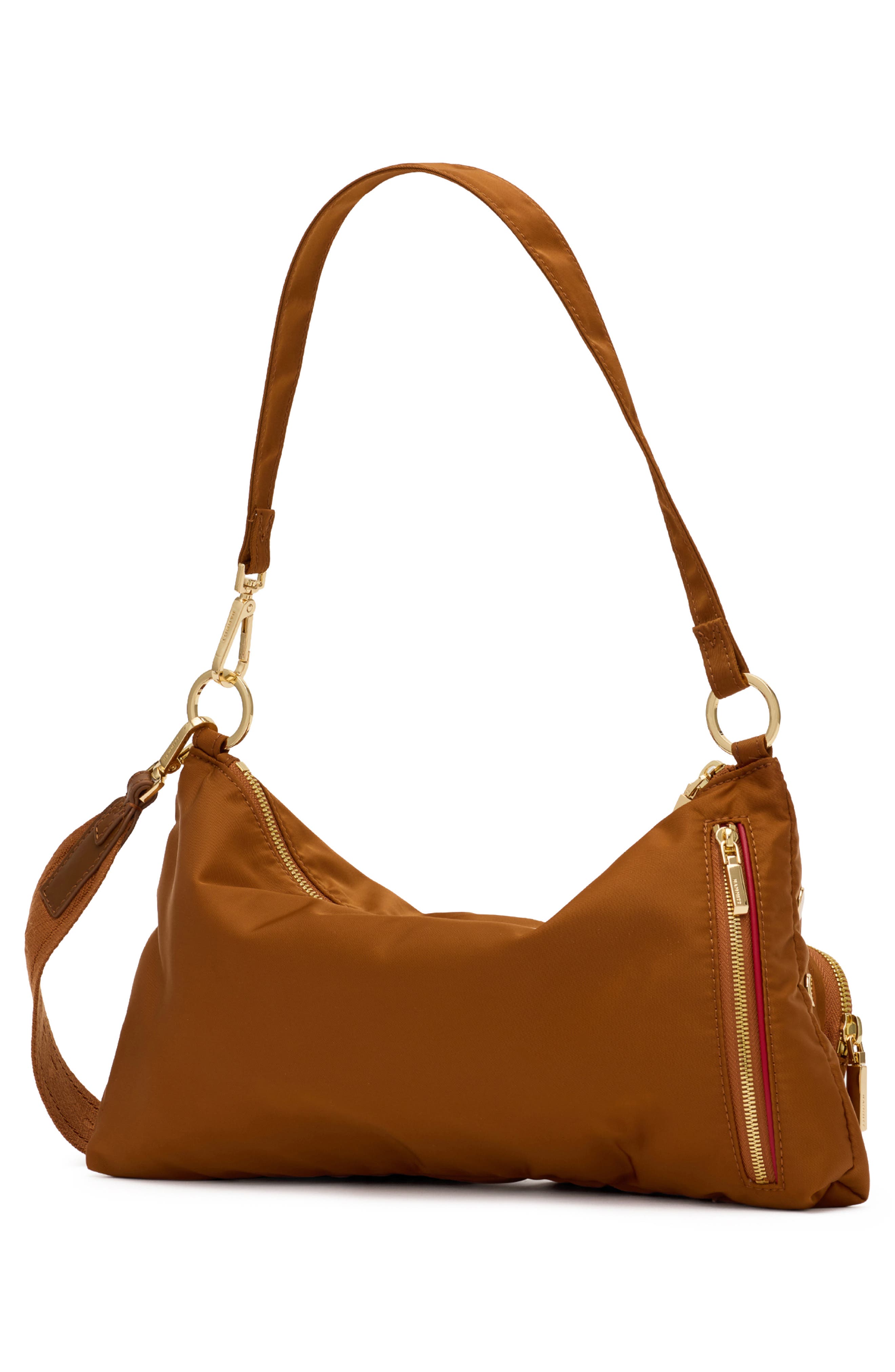 Kyle Medium Shoulder Bag, Alternate, color, AMBER NYLON/ GOLD