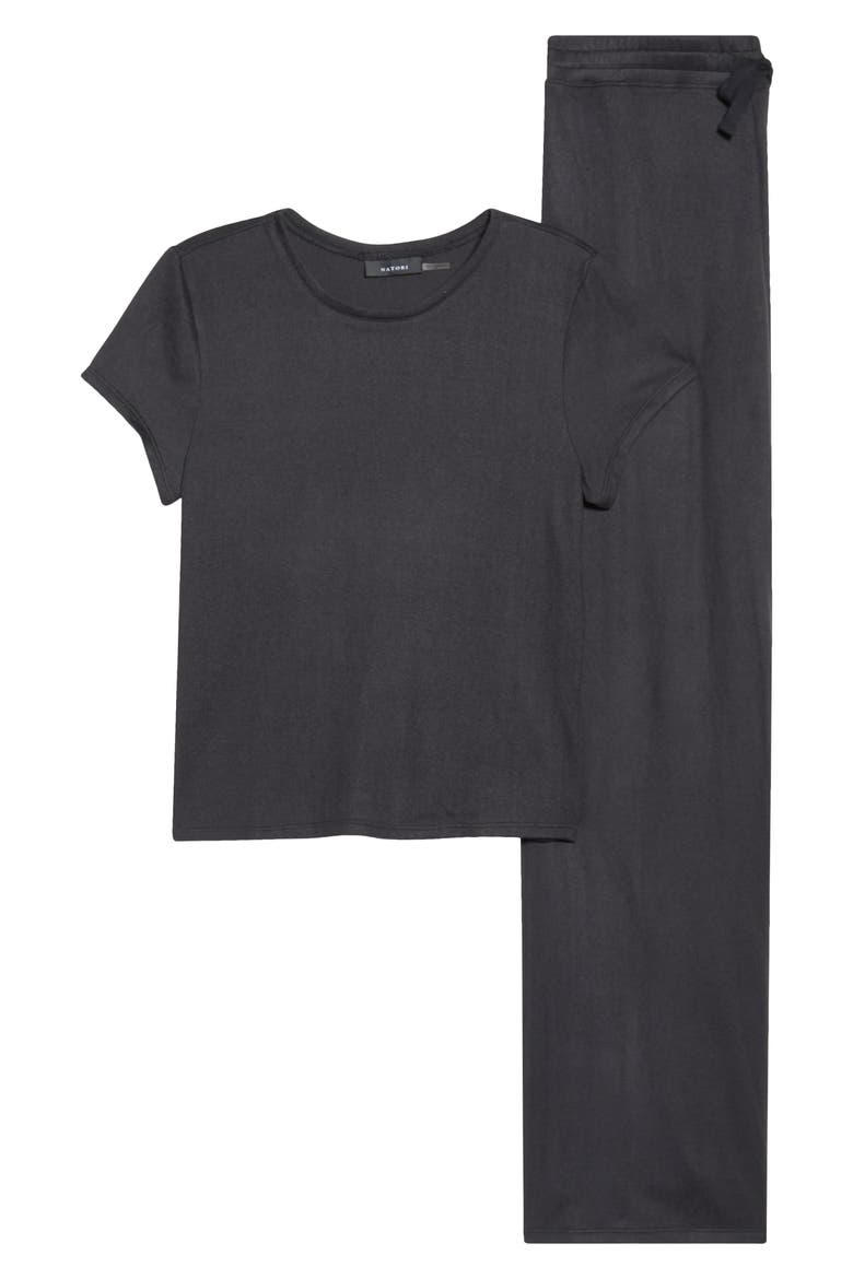 Cozy Essentials Short Sleeve Pajamas, Alternate, color, BLACK
