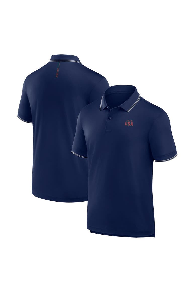 Men's Fanatics  Athletic Navy Team USA Front Office Move Mono Pique Polo, Alternate, color, Athletic Navy