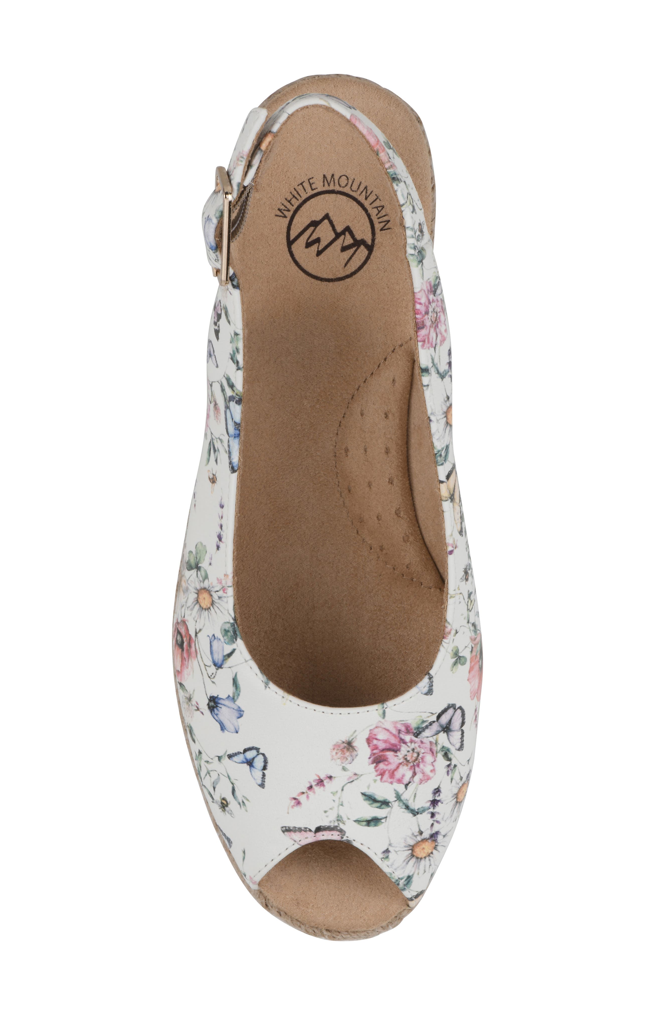 Maize Slingback Wedge Sandal, Alternate, color, WHITE/ BUTTERFLY/ MULTI