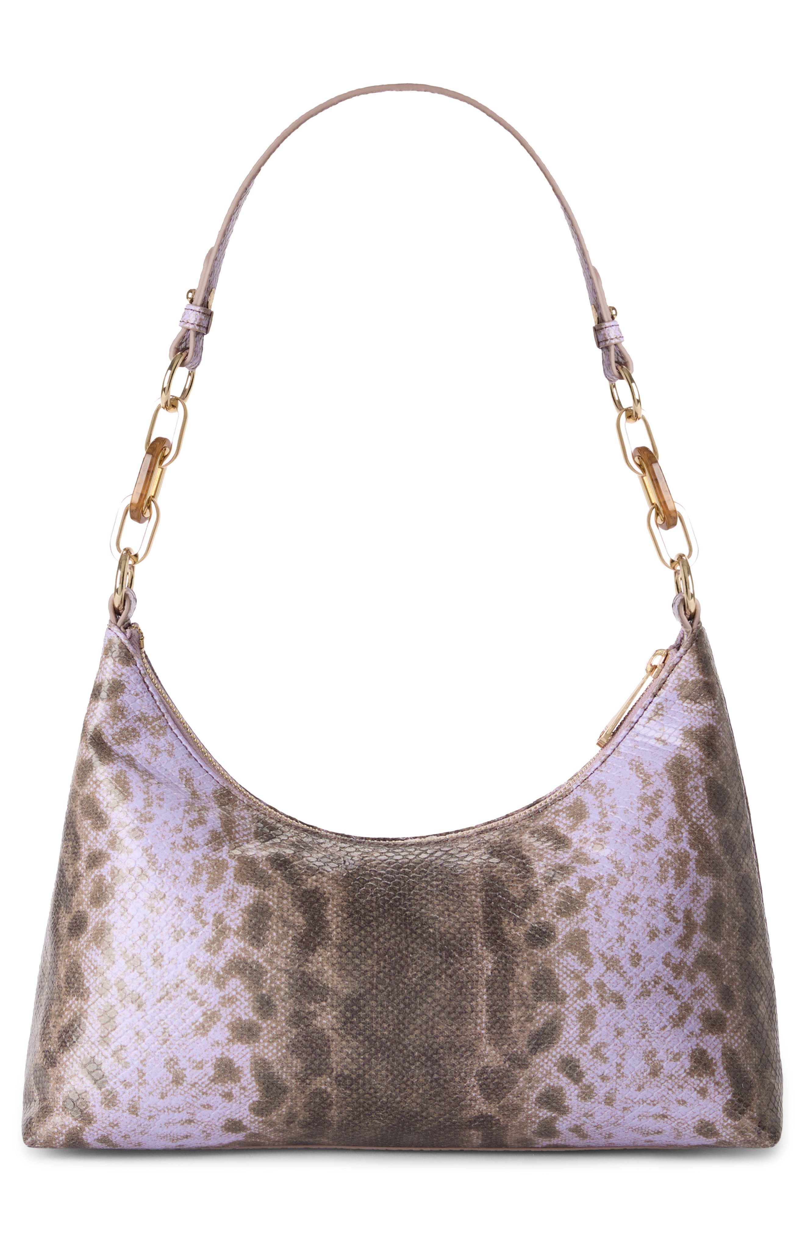 Brahmin Olivia Croc Embossed Leather Shoulder Bag, Alternate, color, Sheer Lavender