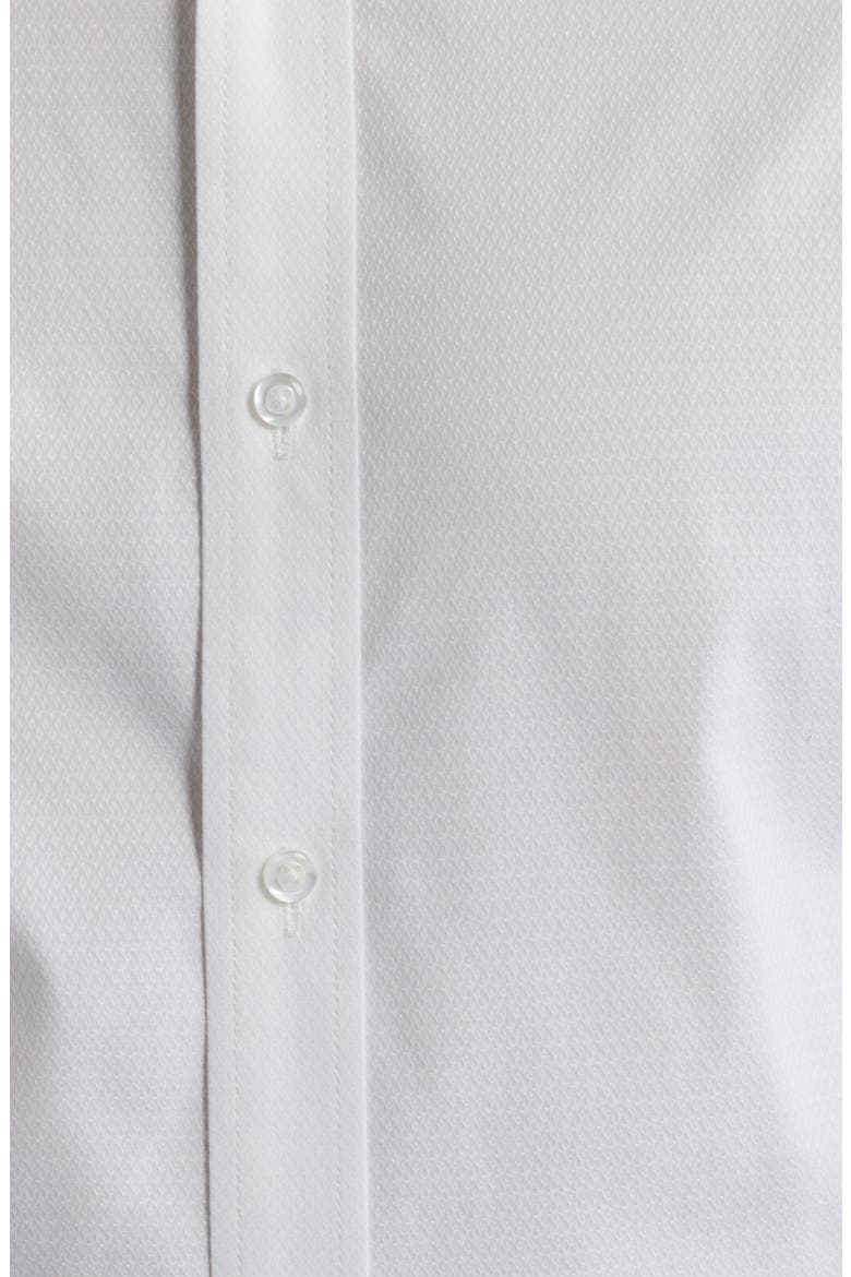 Paris Modern Fit Textured White Cotton Dress Shirt, Alternate, color, WHITE