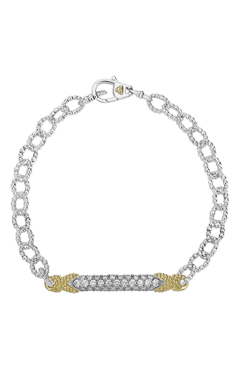 LAGOS Caviar Lux Diamond Pavé Link Bracelet, Main, color,