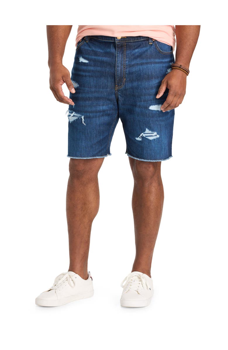 True Nation by DXL Big & Tall Athletic-Fit Everyday Denim Shorts, Main, color, Refined Blue