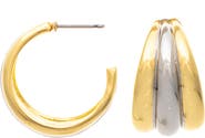 RIVKA FRIEDMAN Two Tone Hoop Earrings