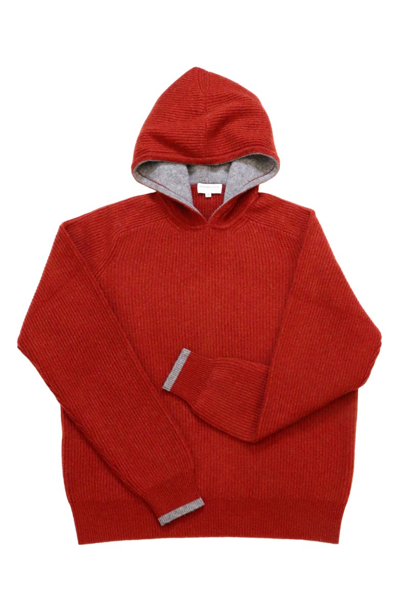 Lorenzo Uomo Ribbed Wool & Cashmere Hoodie, Alternate, color, 