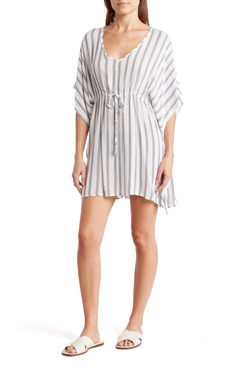BOHO ME Striped Tunic Cover-Up Dress, Main, color,