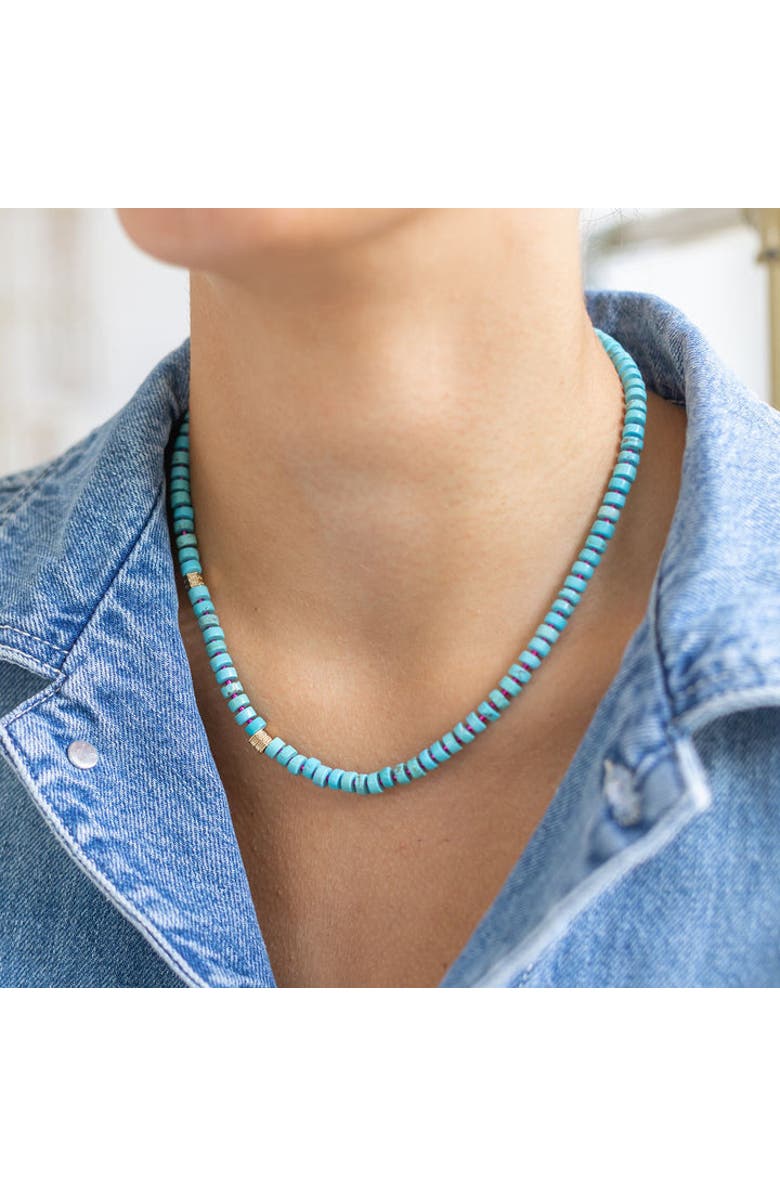 Erin McDermott Jewelry All You Need is Love Gemstone Turquoise Necklace, Alternate, color, Blue