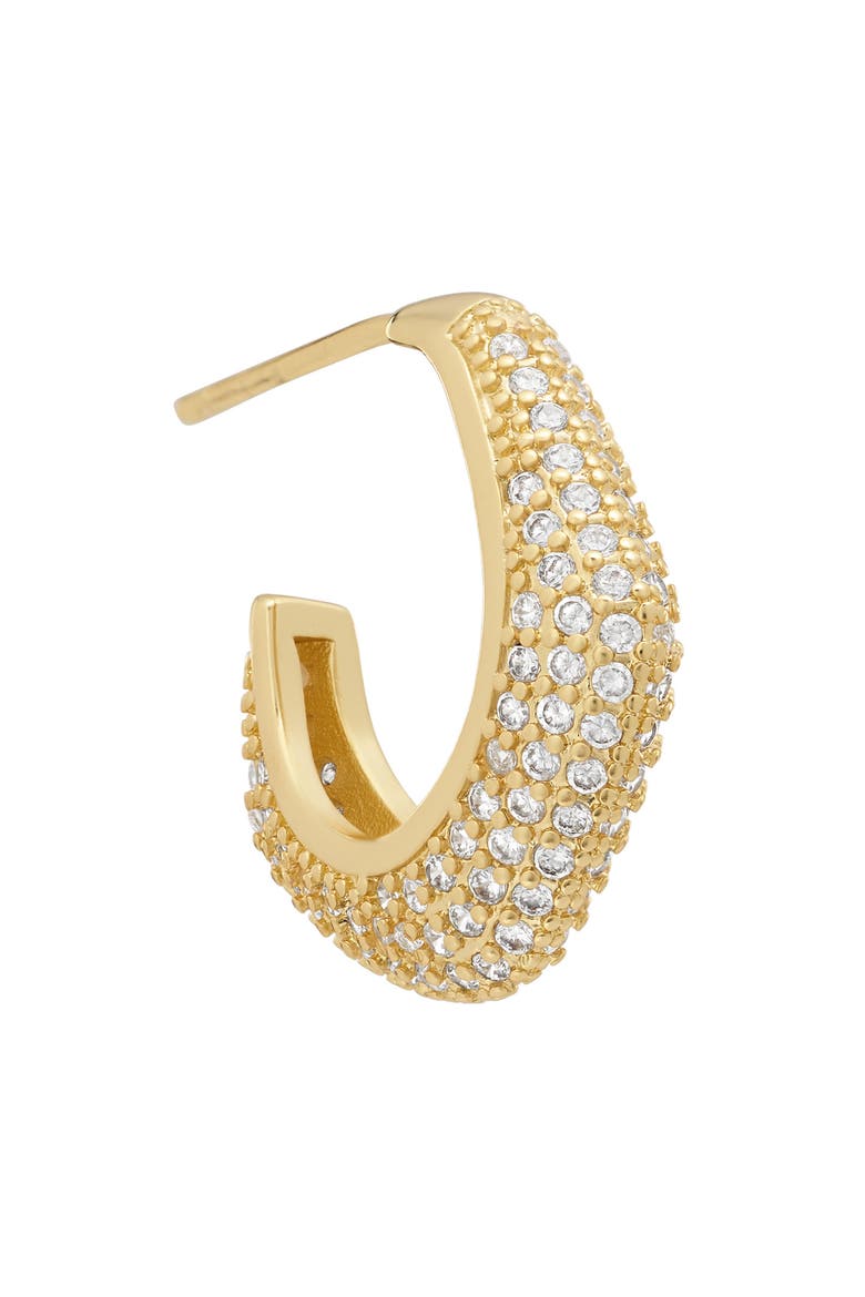 Pavé V-Shape Hoop Earrings, Alternate, color, GOLD