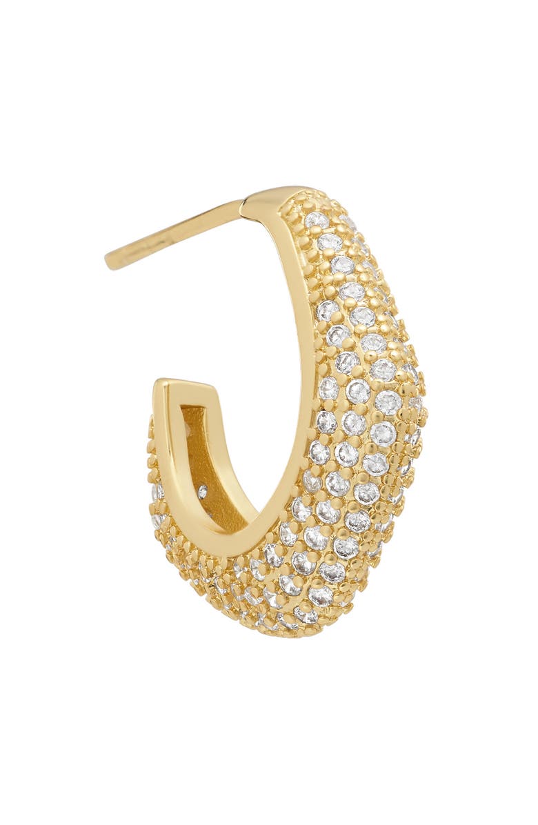 ATHRA LUXE Pavé V-Shape Hoop Earrings, Alternate, color, Gold