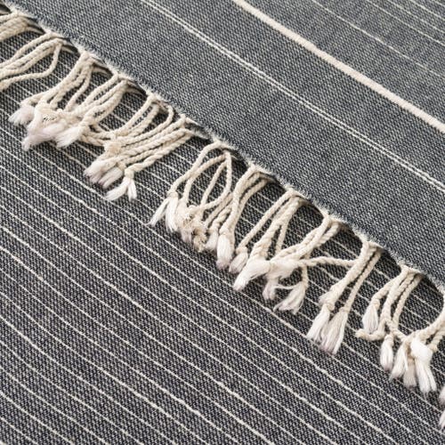 Olive And Linen Olive & Linen Lugano Linen Turkish Towel In Gray