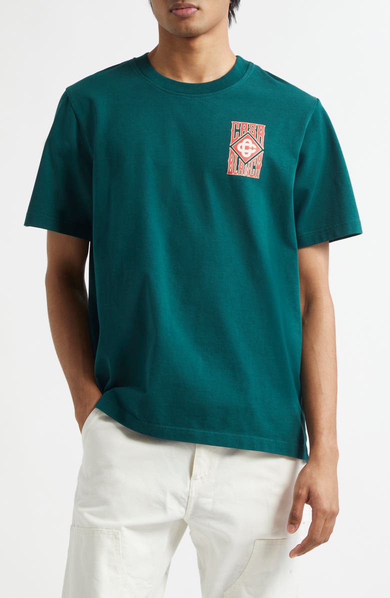 Casablanca Gothic Stacked Logo Graphic T-Shirt, Main, color, 