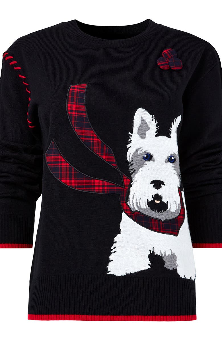 Joe Browns Puppy In Plaid Pullover Novelty Sweater, Alternate, color, Plaid Puppy