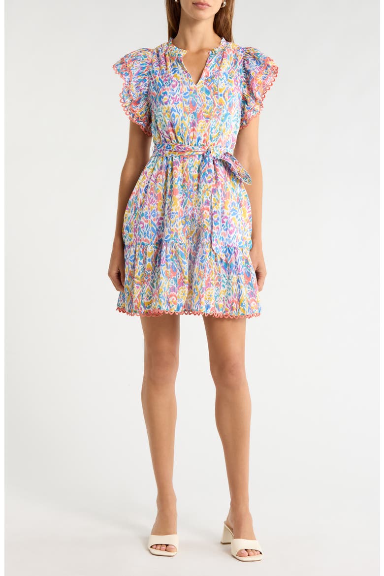 Eriny Verbena Floral Cotton Dress, Main, color, CREAM-MULTI