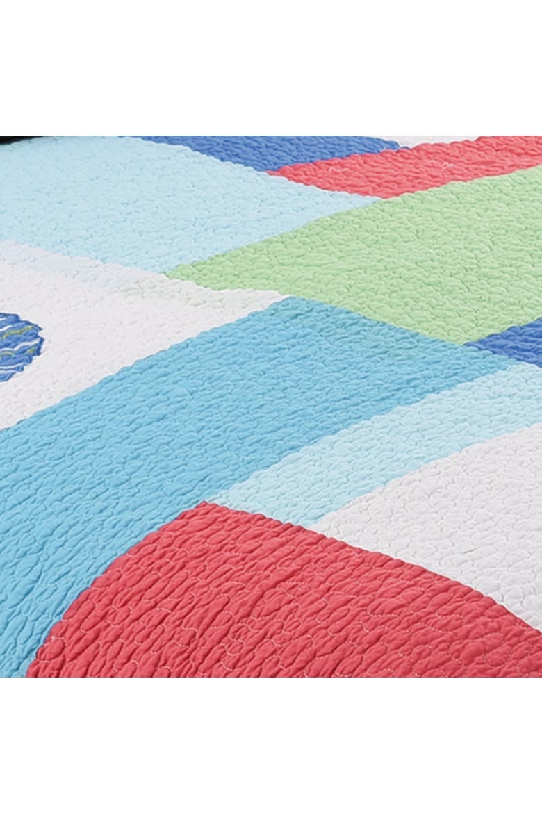 Antigua Bay Coastal Beach Cotton Quilt Set - Reversible and Machine Washable, Alternate, color, Blue