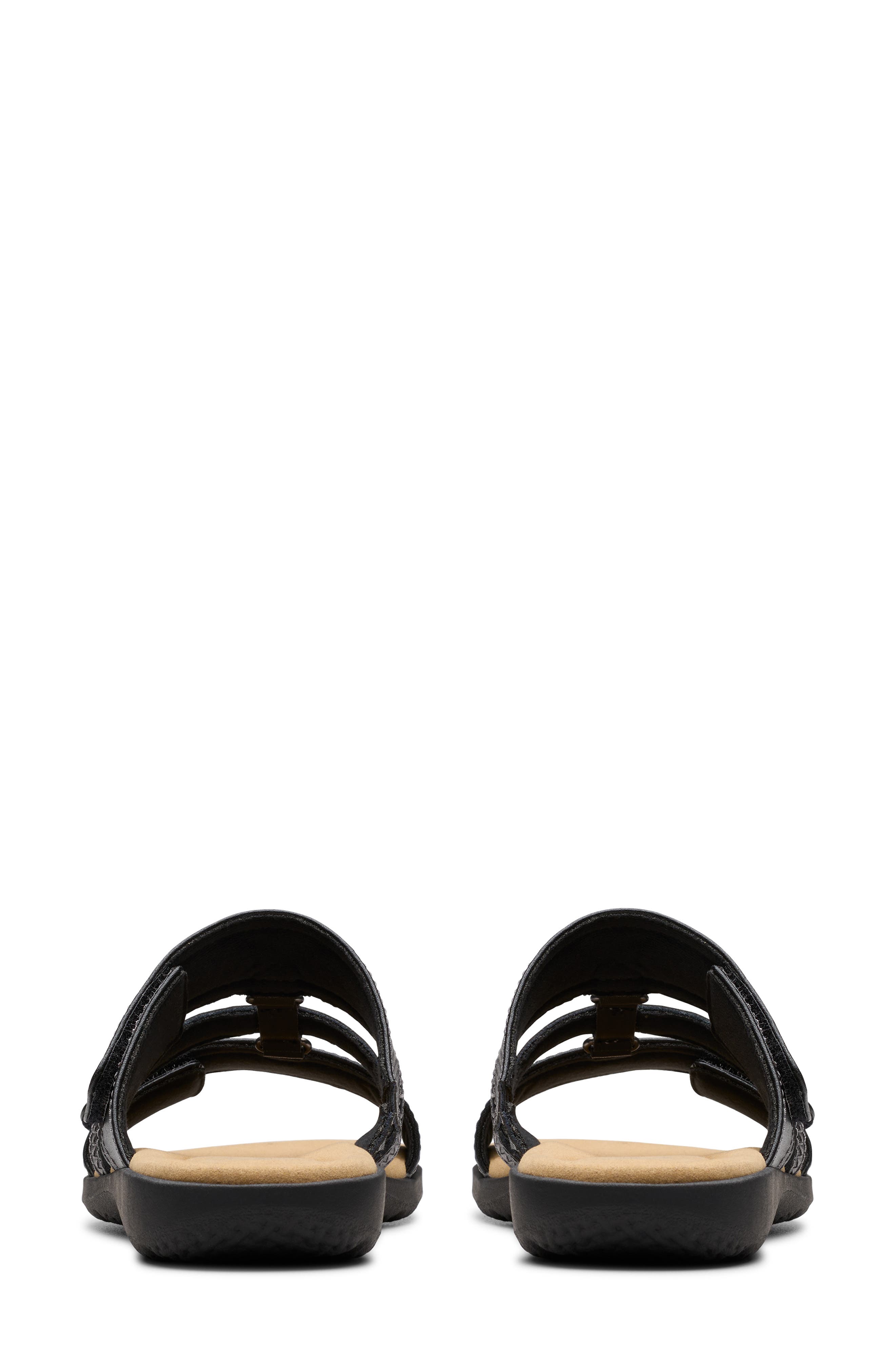 Clarks<sup>®</sup> Elizabella Ave Slide Sandal, Alternate, color, Black Leather