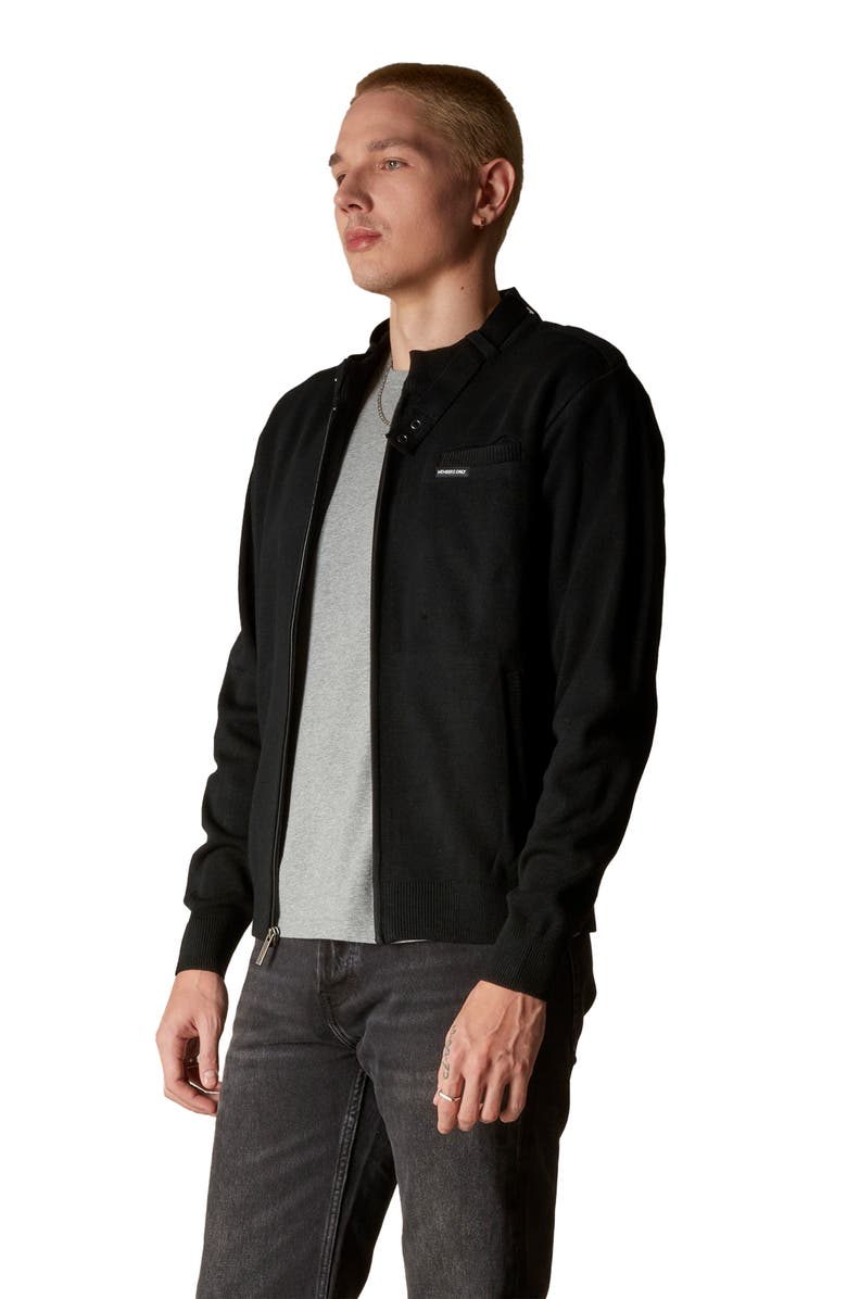 Members Only Men's Iconic Racer Sweater, Alternate, color, Black