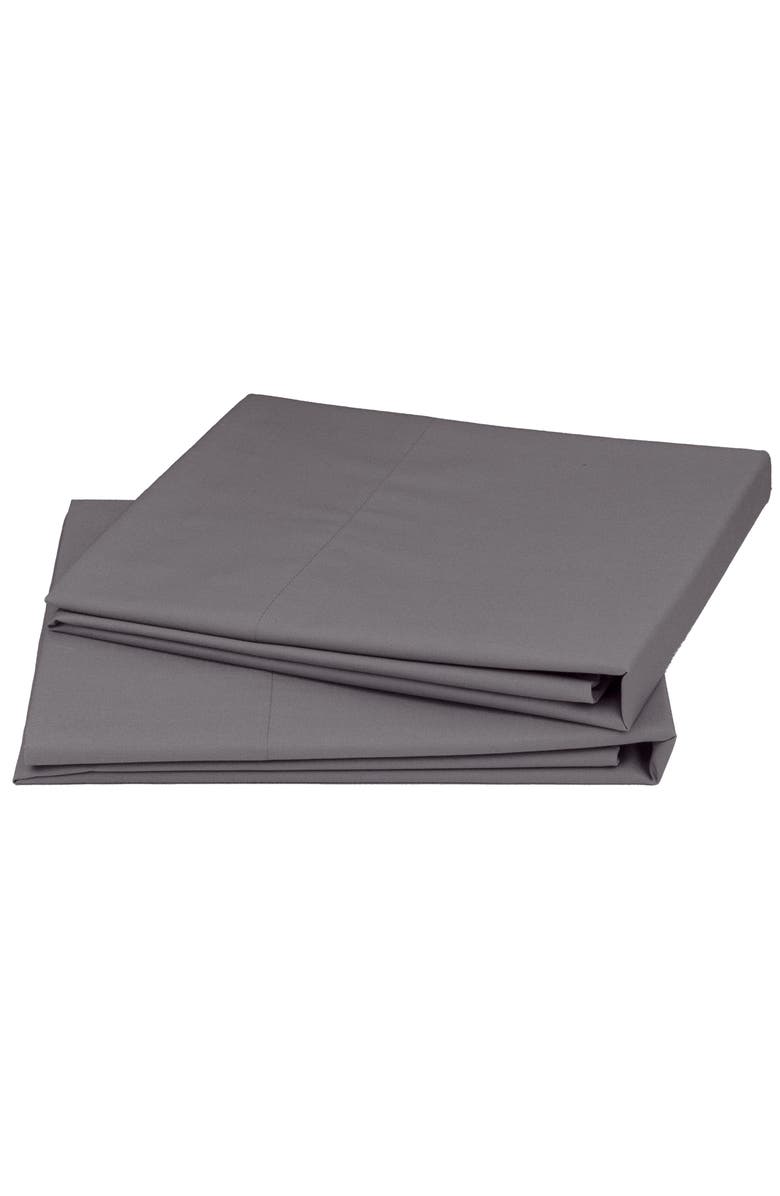 CALIFORNIA DESIGN DEN Set of 2 Pillowcases - Signature Comfort 100% Egyptian Cotton Percale, Main, color, Grey