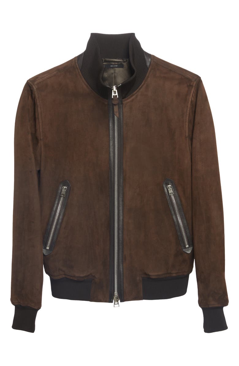 TOM FORD Suede Track Jacket, Alternate, color,
