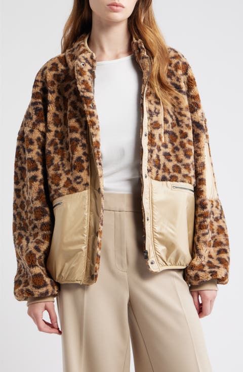 Lucien Leopard Mixed Media Jacket