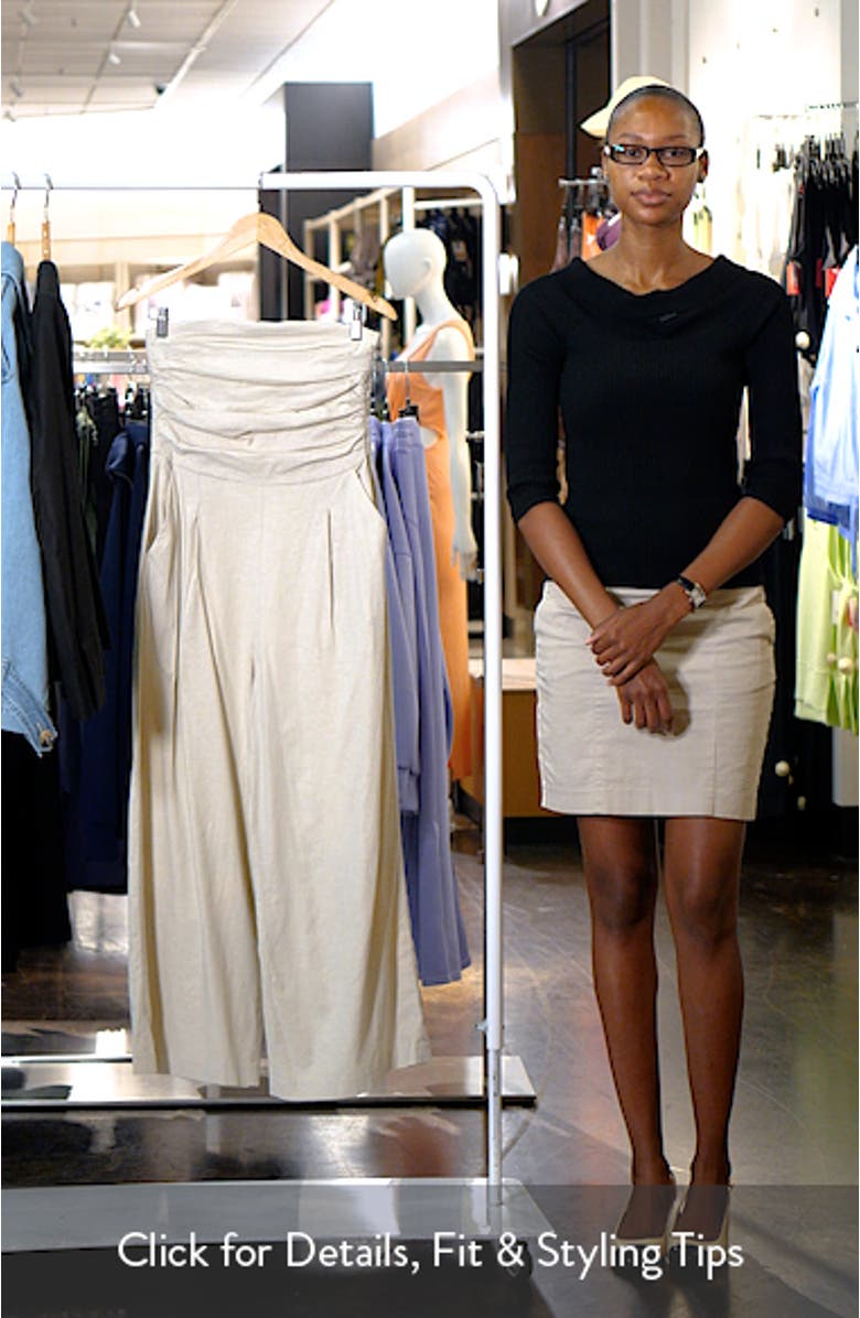 Strapless Linen Blend Jumpsuit, sales video thumbnail