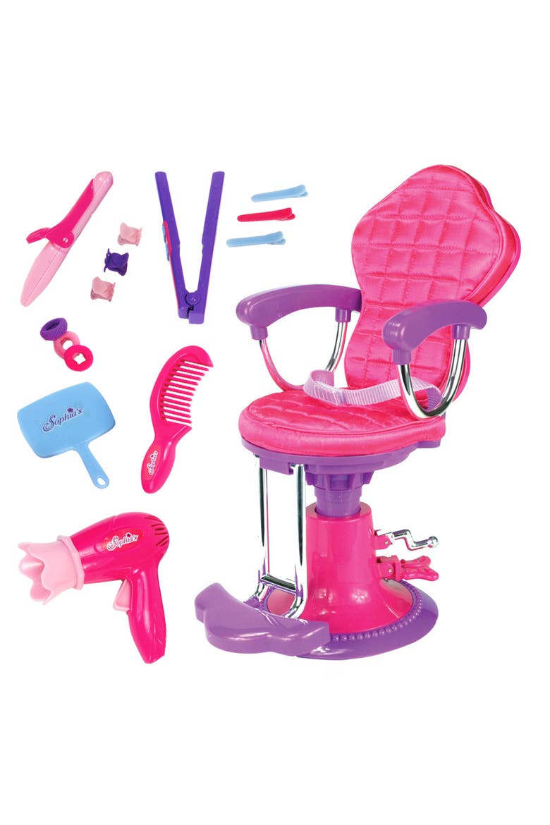 Sophia's Doll Salon Chair Set, Main, color, PINK/ PURPLE/ LIGHT BLUE