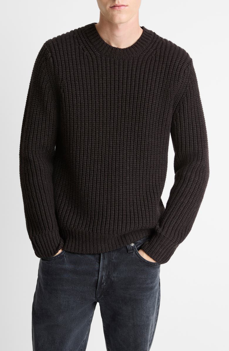 Vince Shaker Stitch Merino Wool Crewneck Sweater, Main, color, Mission