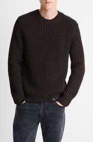 Vince Shaker Stitch Merino Wool Crewneck Sweater