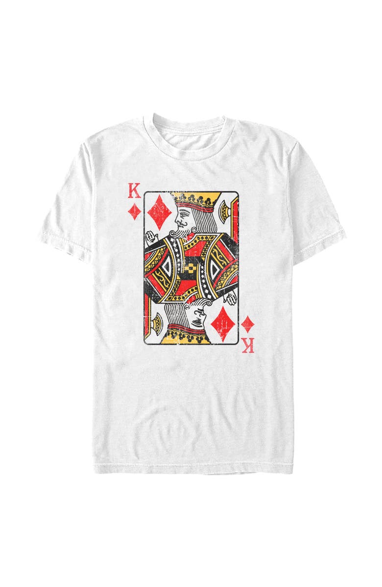 Lost Gods Men's Lost Gods King of Diamonds Playing Card Graphic T-Shirt, Alternate, color, White