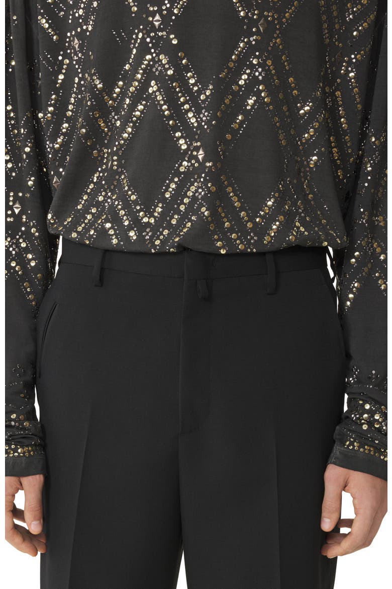 Straight-Leg Wool Pants, Alternate, color, Black