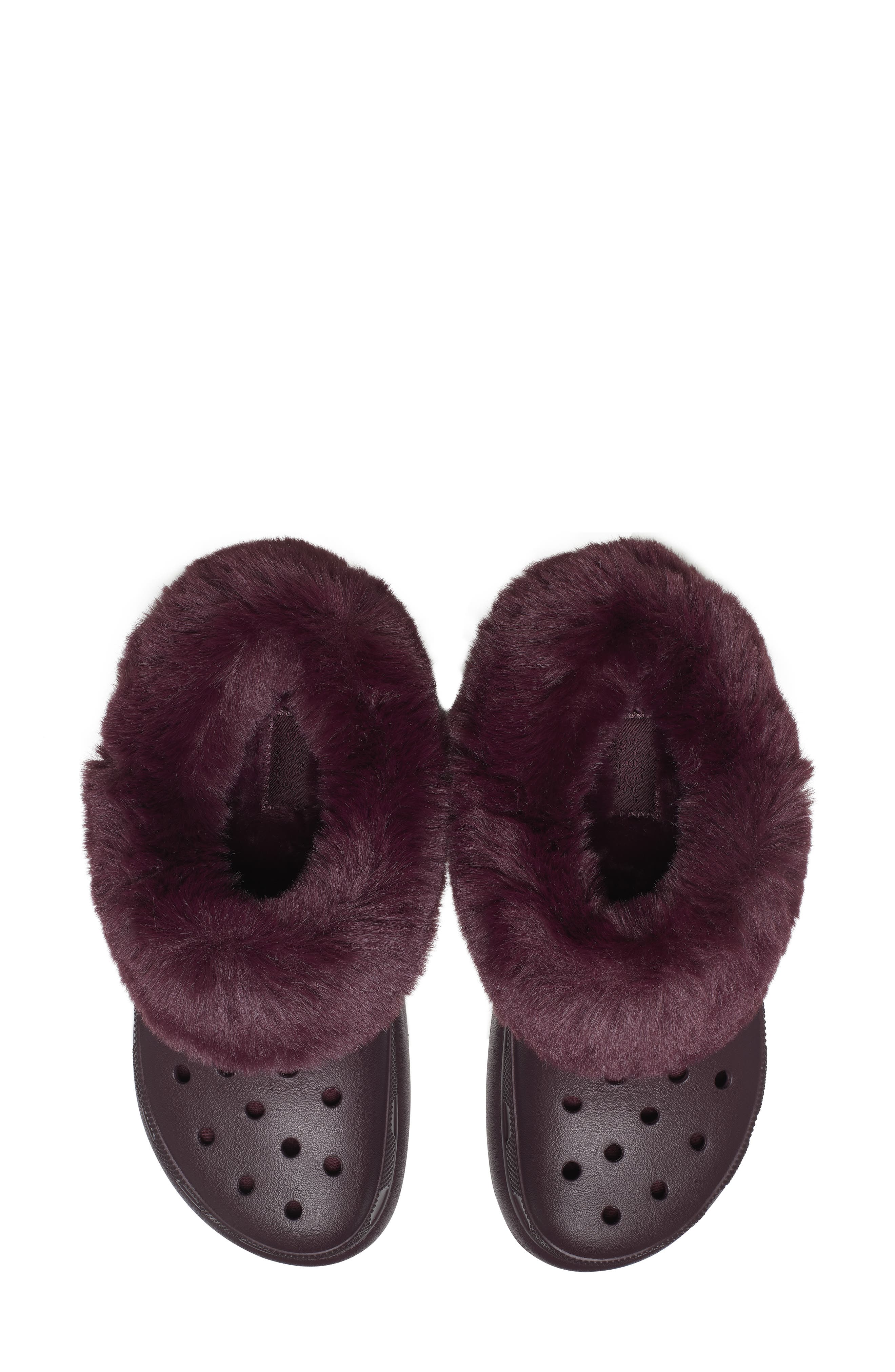 Classic Furever Crush Faux Shearling Lined Clog, Alternate, color, DARK CHERRY