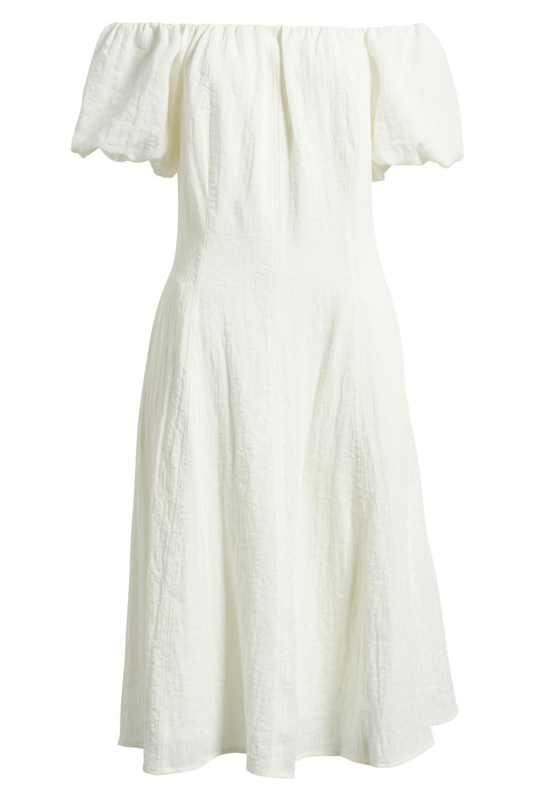 Off the Shoulder A-Line Dress, Alternate, color, WHITE