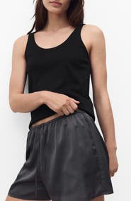 MANGO Scoop Neck Cotton Tank