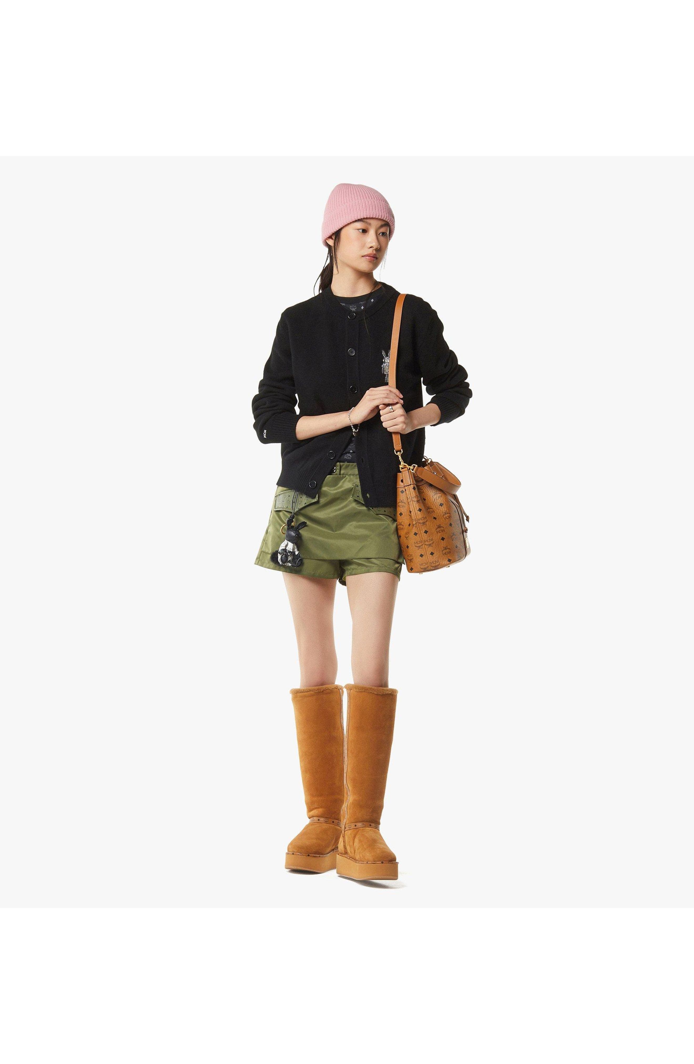 MCM Dessau Drawstring Bag in Visetos, Alternate, color, 