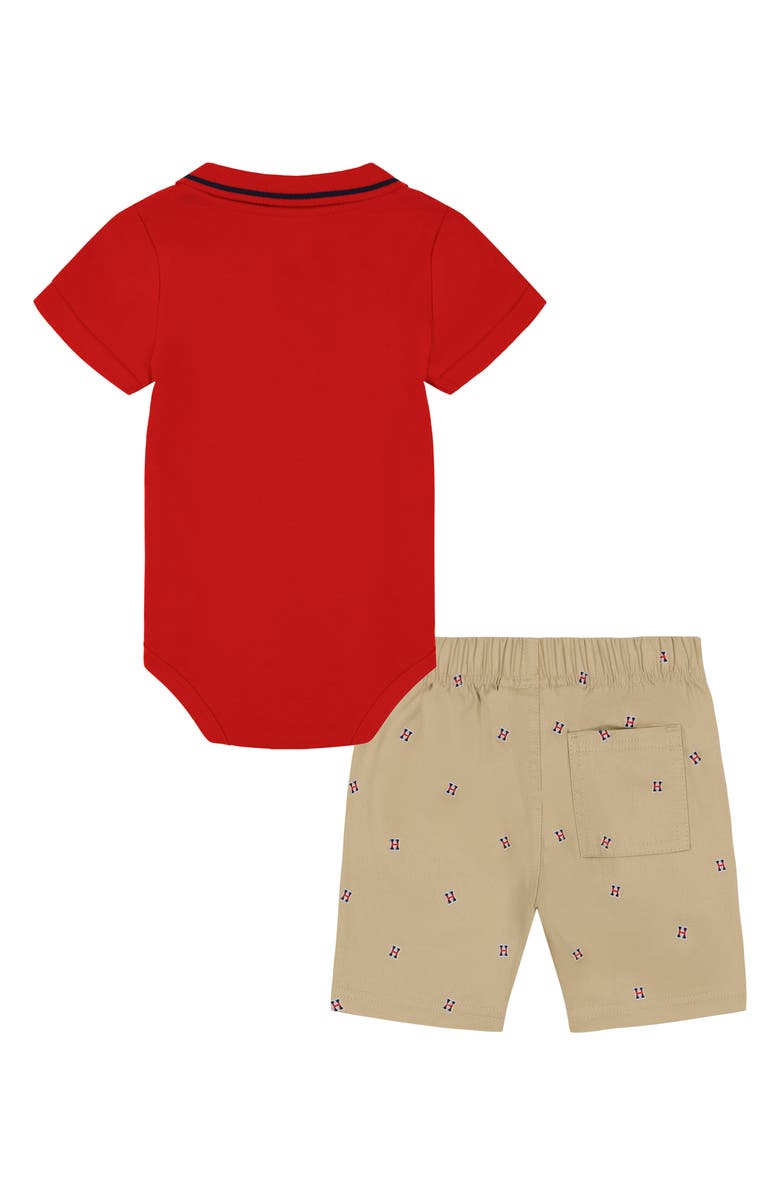 Tommy Hilfiger Polo Bodysuit & Pull-On Shorts Set, Alternate, color, 