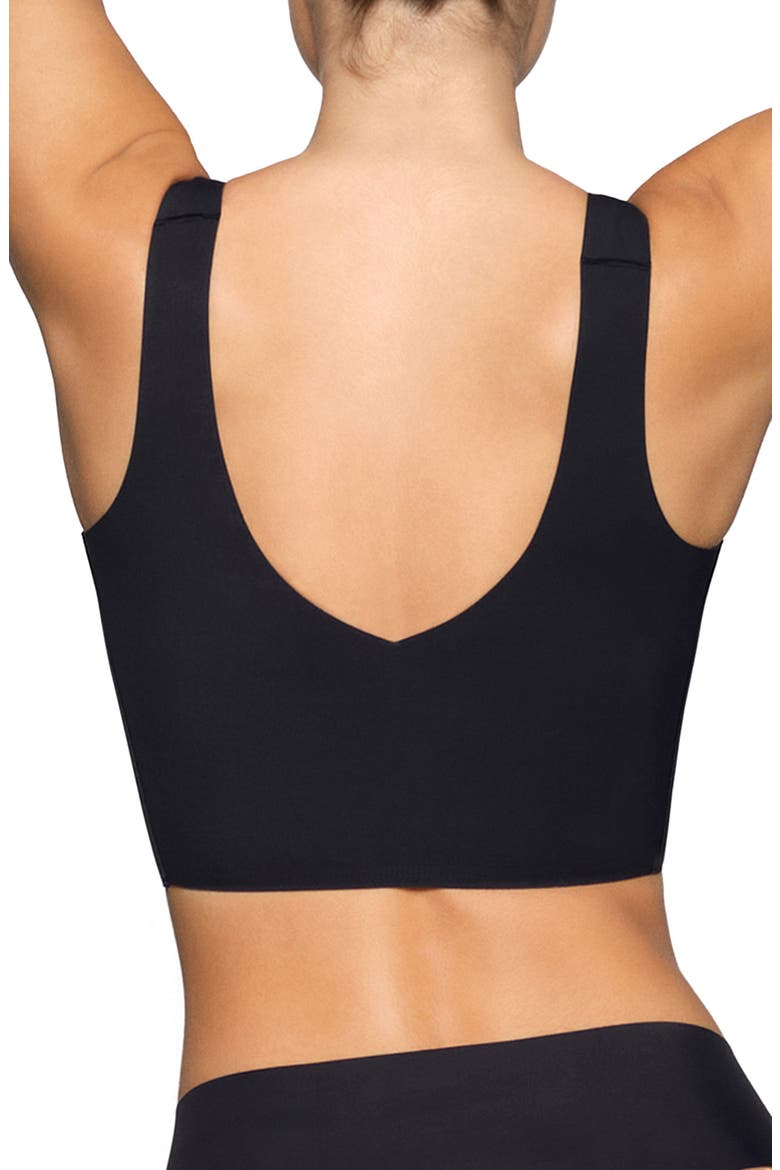 Naked Wireless Plunge Longline Bra, Alternate, color, ONYX