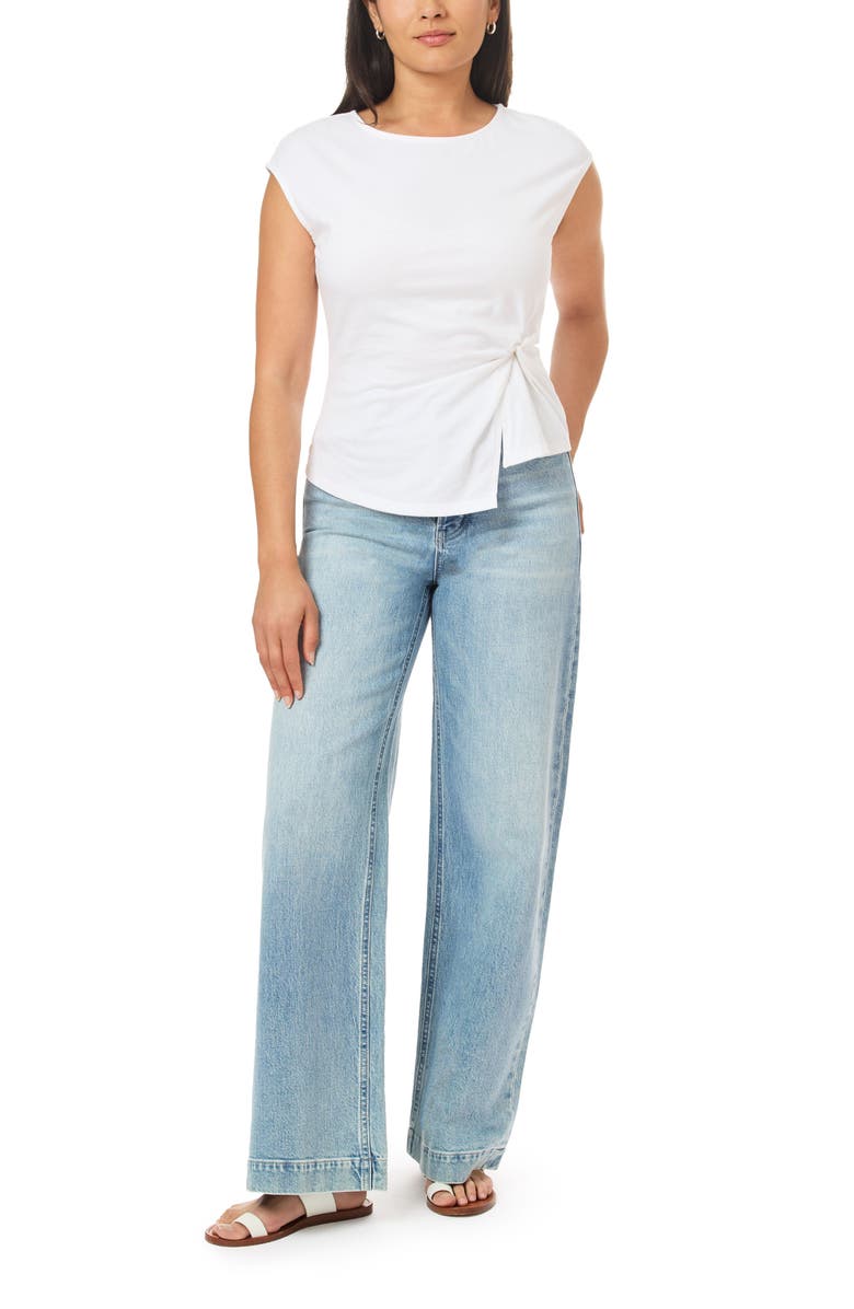 Scotch & Soda Side Gather Top, Alternate, color, Brilliant White