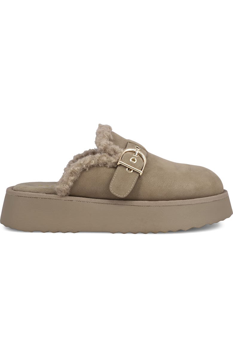 MIA Sugary Faux Shearling Platform Mule, Alternate, color, Taupe