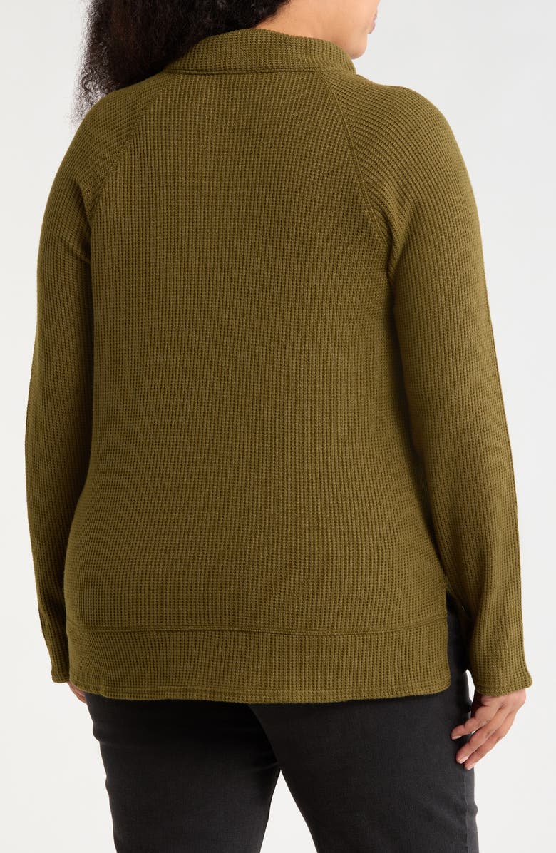 Caslon<sup>®</sup> Cozy Cowl Neck Waffle Stitch Top, Alternate, color, Olive Dark